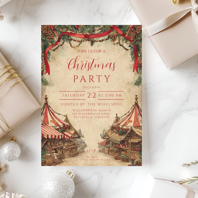 Invitación Vintage Christmas Market (Subido por el creador)