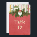Invitación Vintage Christmas Santa Table Card<br><div class="desc">Estilo de lujo. Es romántico y único. Perfecto para tu día de boda,  ducha de novia,  evento o fiesta.</div>