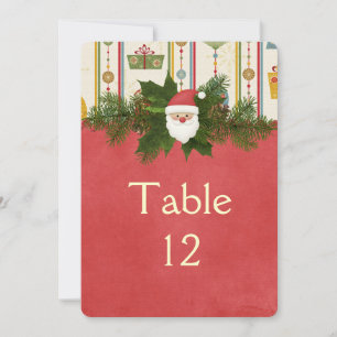 Invitación Vintage Christmas Santa Table Card