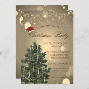Invitación Vintage Christmas Tree Navidad Company