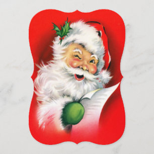 Invitación Vintage Christmas Winning Santa