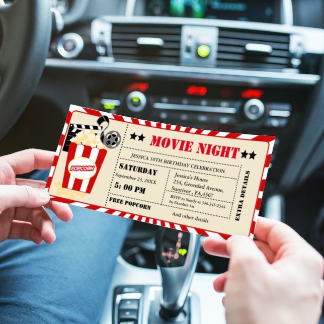 Invitación Vintage Cinema Movie Ticket fiesta de cumpleaños (Subido por el creador)