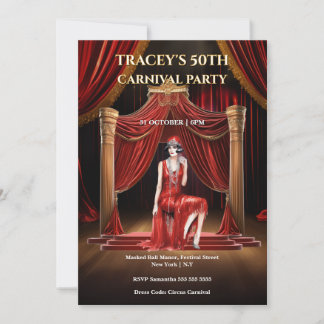 Invitación Vintage Circus 50th Birthday Invitation