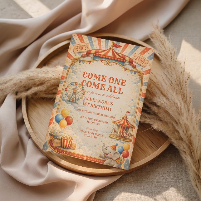 Invitación Vintage Circus Fairytale Birthday (Subido por el creador)