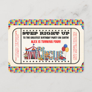 Invitación Vintage Circus Ticket Party