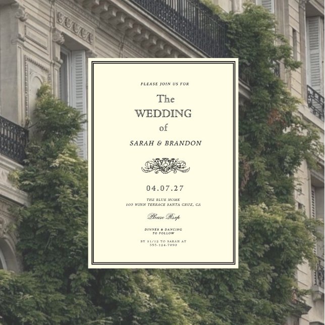 Invitación Vintage Classic Elegant Wedding (Subido por el creador)