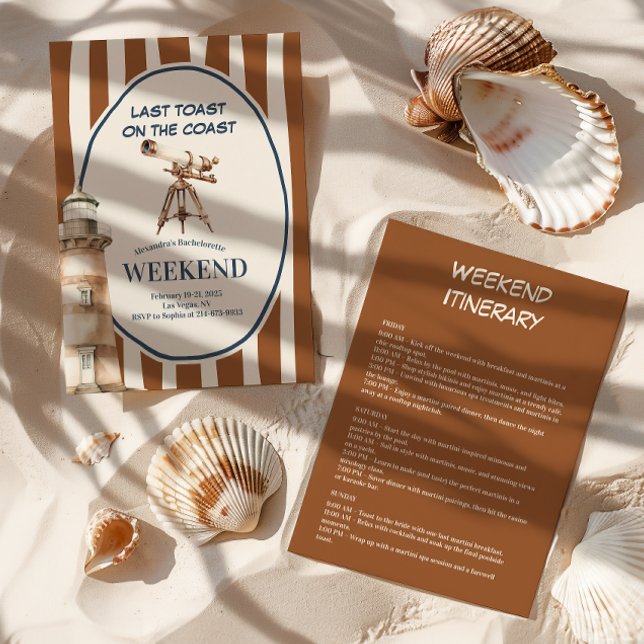 Invitación Vintage Coastal Lighthouse Bachelorette (Subido por el creador)