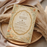 Invitación Vintage Coastal Seashell Garden Wedding<br><div class="desc">A romantic coastal wedding design inspired by classic seaside celebrations. Soft watercolor blue hydrangeas, seashells, rope details, and small nautical anchors frame an elegant scalloped label on a warm parchment background. The vintage illustration style blends botanical garden elegance with subtle nautical elements, creating a refined seaside aesthetic perfect for beach...</div>