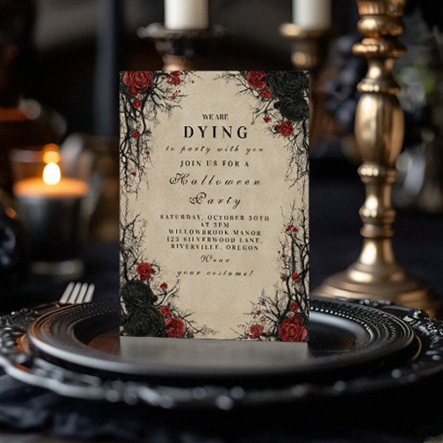 Invitación Vintage Cobweb Gothic Halloween Soirée (Subido por el creador)