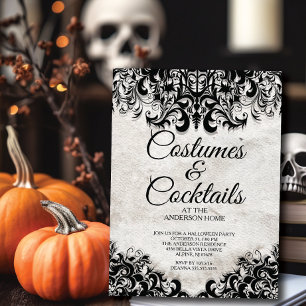 Invitación Vintage Cocktails & Costumes