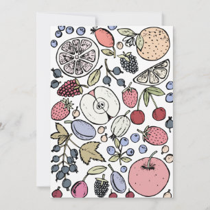 Invitación Vintage con tema de frutas, vintage