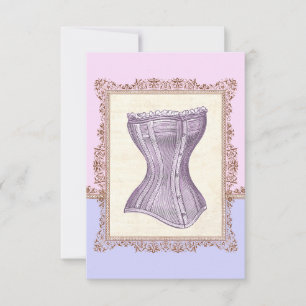 Invitación Vintage Corset Lingerie Victorian Bridal Shower