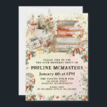 Invitación Vintage Cottagecore Libro Lover 60 cumpleaños<br><div class="desc">El acogedor té acuarela y los elementos de diseño de casitas de campo reservadas crean un ambiente vintage para una invitación de cumpleaños número 60. La tetera y la pila de libros están rodeadas de fresas, champiñones y flores silvestres. Hay una capa de fondo de acuarela subyacente que presenta un...</div>