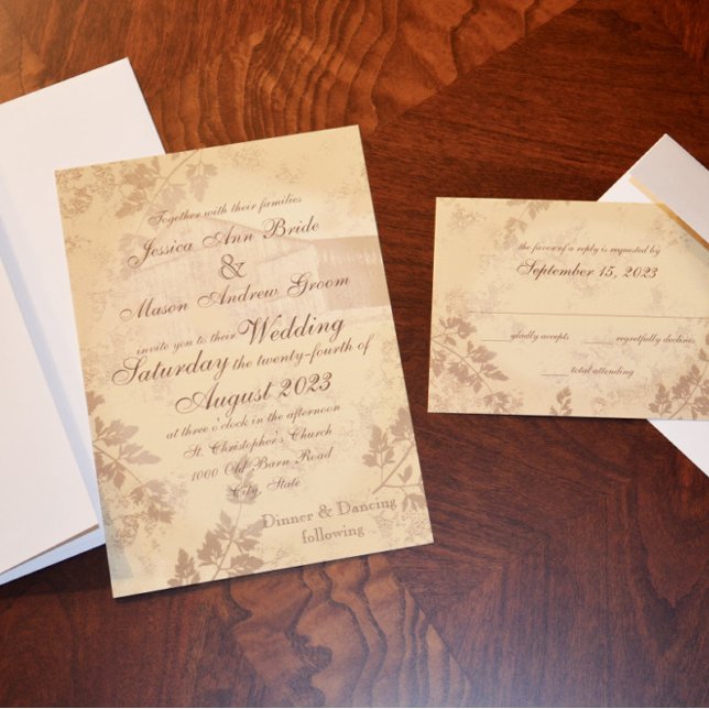 Invitación Vintage Country Barn Boda (Subido por el creador)