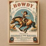 Invitación Vintage Cowboy Country Western Birday<br><div class="desc">Cowboy Wild Western Birthday</div>
