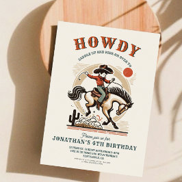 Invitación Vintage Cowboy Western Birday