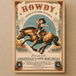 Invitación Vintage Cowboy Western Birday<br><div class="desc">Cowboy Wild Western Birthday</div>