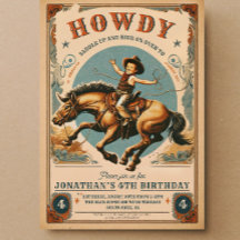 Vintage Cowboy Western Birday