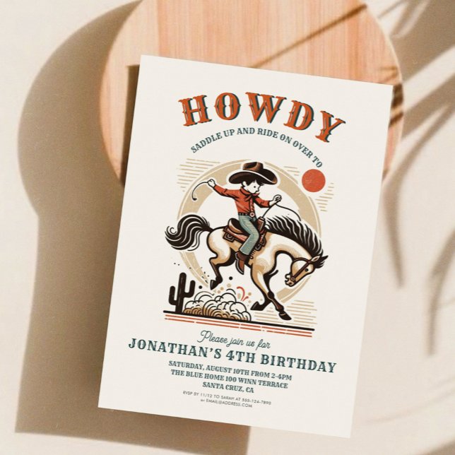Invitación Vintage Cowboy Western Birday (Subido por el creador)