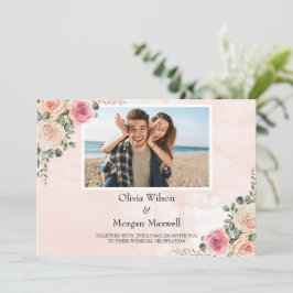 Invitación Vintage Cream Floral Wedding Salven la fecha