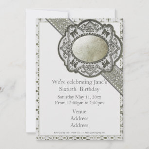 Invitación Vintage cumpleaños barroco