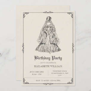 Invitación Vintage cumpleaños de vestimenta victoriana