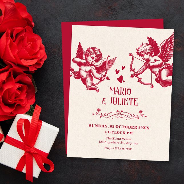 Invitación Vintage cupid love wedding  (Subido por el creador)