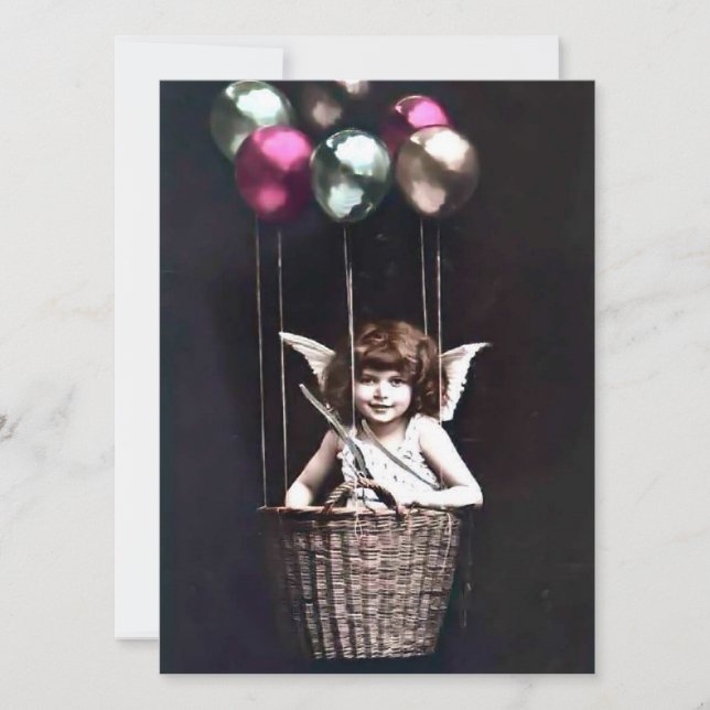 Invitación Vintage Cupido (Anverso)