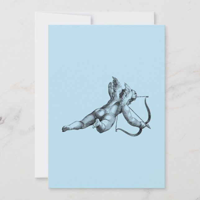 Invitación Vintage Cupido y Arrow Love Cherub Angel (Anverso)