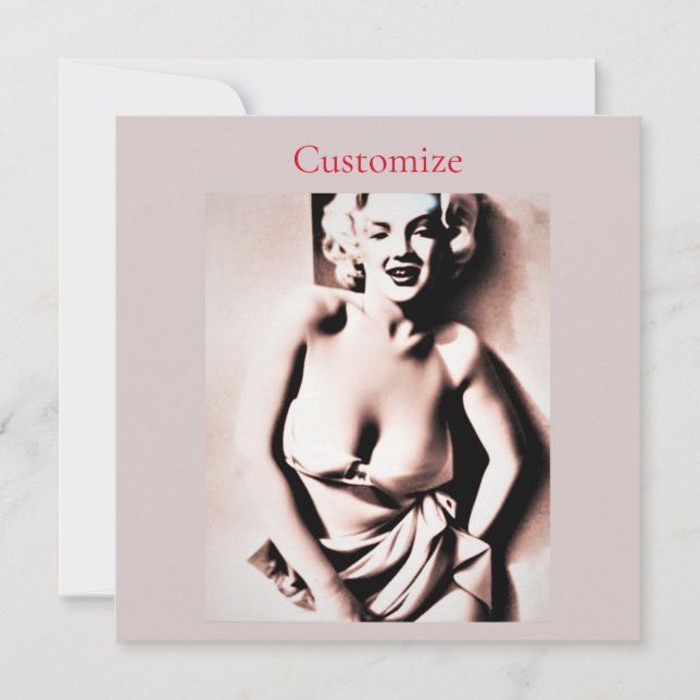 Invitación Vintage Cute Blonde Thunder_Cove (Anverso)