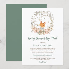 Invitación Vintage Cute Fox Floral Baby Shower por correo