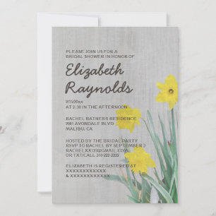 Invitación Vintage Daffodil Bridal Shower Invitations