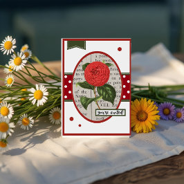Invitación Vintage Dahlia Birthday