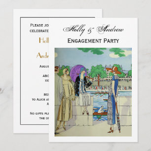 Invitación Vintage Damas de los años 20 en Crew Race Regatta