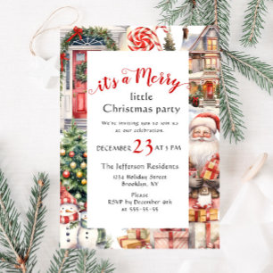Invitación Vintage de campo retro Fiesta de cereza Navidades