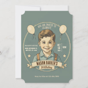 Invitación Vintage de cumpleaños