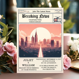 Invitación Vintage de Daily Mail Paga a Boda de un viejo peri