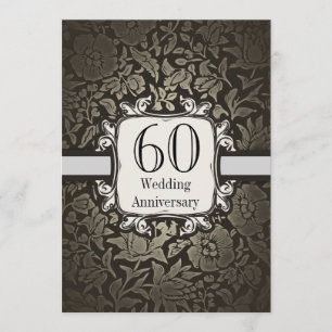 invitación vintage de damasco para aniversario de