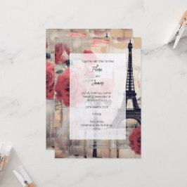 Invitación vintage de Destination France Reds