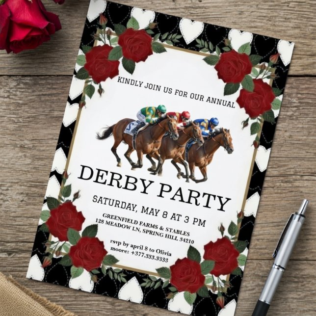 Invitación Vintage de Fiesta de Derby de Carreras  (Subido por el creador)