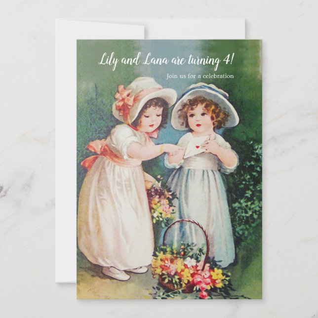 Invitación Vintage de Girlfriend (Anverso)