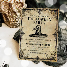 Invitación Vintage de la fiesta de Halloween para adultos gót