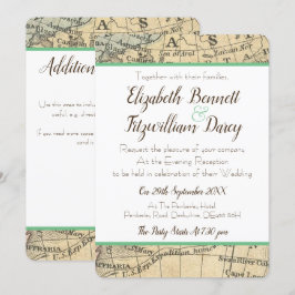 Invitación vintage de la noche en mapas