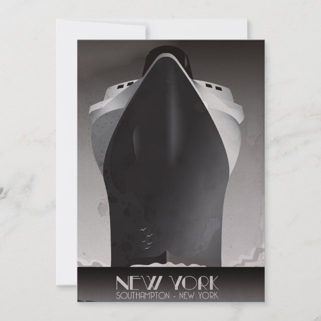 Invitación Vintage de Nueva York a Southampton (Anverso)