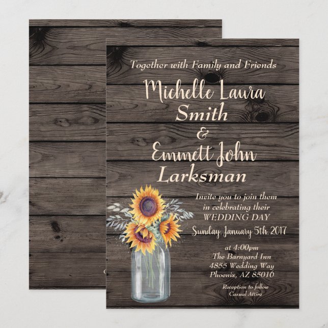 Invitación Vintage de Wood Barnyard (Anverso / Reverso)