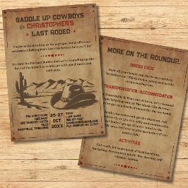 Invitación Vintage del último rodeo Rústico Partido del Bache