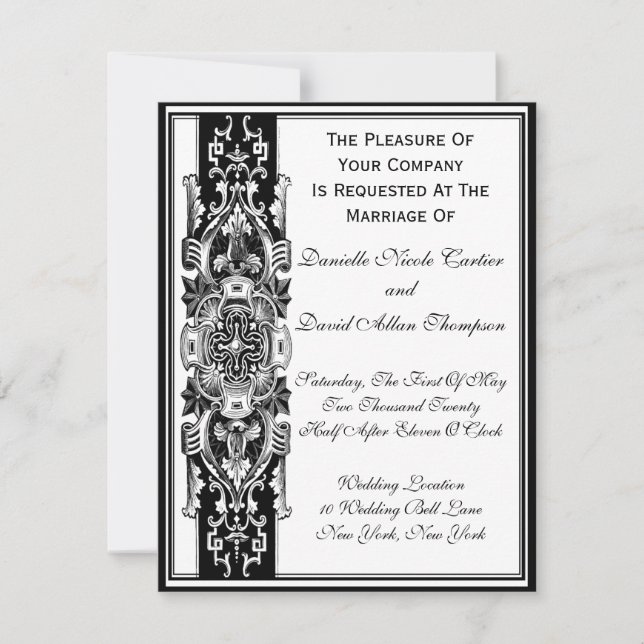 Invitación Vintage del Victorian (Anverso)