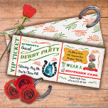 Invitación Vintage Derby Horse Carreras Fiesta Ticket<br><div class="desc">VIP Vintage Derby Horse Carreras Fiesta Ticket con fuentes divertidas,  caballo de carreras,  mujer victoriana con un gran gorra,  jugo de menta sobre un fondo vintage ligero.</div>