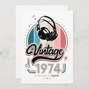 Invitación Vintage desde audífonos de 1974