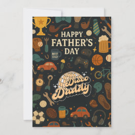 Invitación Vintage Disco Daddy Fathers Day Music Giards